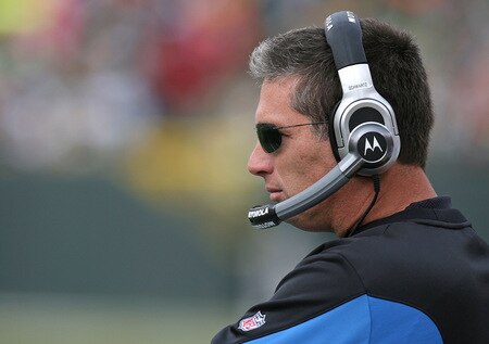 GREEN BAY, WI - OCTOBER 18: Head coach Jim Schwartz of the Detroit Lions watches as his team takes on the Green Bay Packers at Lambeau Field on October 18, 2009 in Green Bay, Wisconsin. The Packers defeated the Lions 26-0. <br /><br /><span class="help">(Photo by Jonathan Daniel/Getty Images)</span>