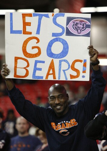 ATLANTA - OCTOBER 18:  A fan of the Chicago Bears holds a sign in support of his team before the game against the Atlanta Falcons at the Georgia Dome on October 18, 2009 in Atlanta, Georgia. <br /><br /><span class="help">(Photo by Kevin C. Cox/Getty Images)</span>