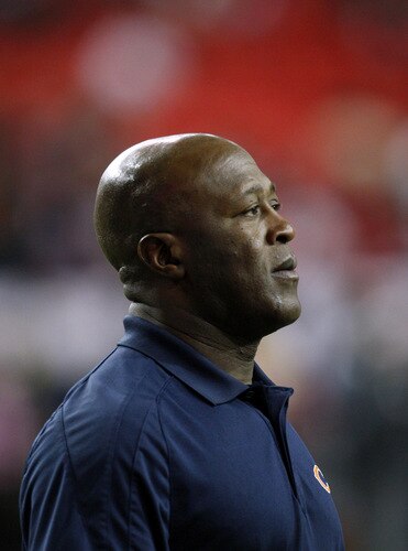 ATLANTA - OCTOBER 18:  Head coach Lovie Smith of the Chicago Bears watches warm ups before his team takes on the Atlanta Falcons in the game at the Georgia Dome on October 18, 2009 in Atlanta, Georgia. <br /><br /><span class="help">(Photo by Kevin C. Cox/Getty Images)</span>
