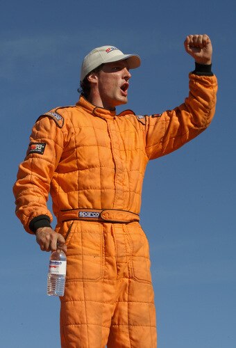 WITTMANN, AZ - OCTOBER 18:  LOORRS unlimited 4 driver Adrianne Cenni celebrates winning in the Lucas Oil Off Road Racing Series on October 18, 2009 at the Speedworld Off Road Park in Wittmann, Arizona  <br /><br /><span class="help">(Photo by Christian Petersen/Getty Images)</span>