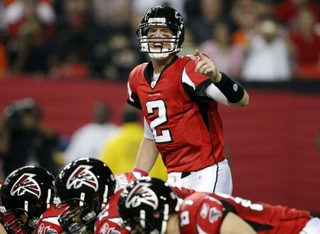 ATLANTA - OCTOBER 18: Quarterback Matt Ryan #2 of the Atlanta Falcons lcalls out a play against the Chicago Bears during the game at the Georgia Dome on October 18, 2009 in Atlanta, Georgia.  The Falcons won the game 21-14.  <br /><br /><span class="help">(Photo by Kevin C. Cox/Getty Images)</span>
