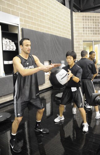 SAN ANTONIO - OCTOBER 19: Manu Ginobili  of the San Antonio Spurs works out during training camp on October 19, 2009 at the AT&T Center in San Antonio, Texas. <br /><br /><span class="help">(Photo by D. Clarke Evans/NBAE via Getty Images)</span>