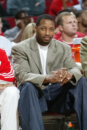 HOUSTON - OCTOBER 19:  Tracy McGrady #3 of the Houston Rockets watches the game against the Oklahoma City Thunder on October 19, 2009 at the Toyota Center in Houston, Texas. <br /><br /><span class="help">(Photo by Bill Baptist/NBAE via Getty Images)</span>