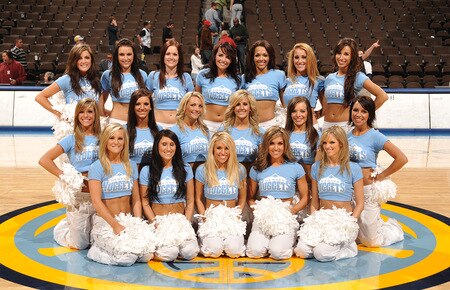 DENVER - OCTOBER 20: The Denver Nuggets Dancers pose for a team picture after the Denver Nuggets v the Minnesota Timberwolves on October 20, 2009 at the Pepsi Center in Denver, Colorado. <br /><br /><span class="help">(Photo by Garrett W. Ellwood/NBAE via Getty Images)</span>