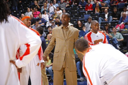 OAKLAND, CA - OCTOBER 22: Stephen Jackson # 1 of the Golden State Warriors watches from the bench against the New Orleans Hornets on October 22, 2009 at Oracle Arena in Oakland, California. <br /><br /><span class="help">(Photo by Rocky Widner/NBAE via Getty Images)</span>