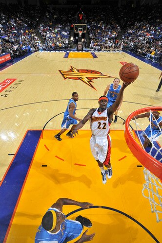 OAKLAND, CA - OCTOBER 22: Anthony Morrow #22 of the Golden State Warriors lays on in against the New Orleans Hornets on October 22, 2009 at Oracle Arena in Oakland, California. <br /><br /><span class="help">(Photo by Rocky Widner/NBAE via Getty Images)</span>