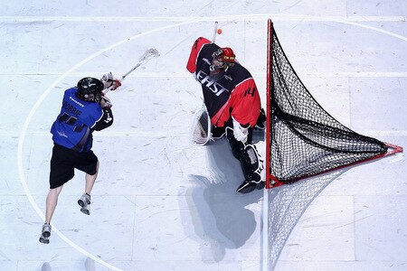 MELBOURNE, AUSTRALIA - OCTOBER 23: Dane Dobbie of West shoots for goal during the National Lacrosse League All Star Series at Hisense Arena on October 23, 2009 in Melbourne, Australia.  <br /><br /><span class="help">(Photo by Quinn Rooney/Getty Images)</span>