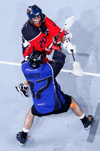 MELBOURNE, AUSTRALIA - OCTOBER 23:  Jordan Hall playing for East passes the ball during the National Lacrosse League All Star Series at Hisense Arena on October 23, 2009 in Melbourne, Australia.  <br /><br /><span class="help">(Photo by Quinn Rooney/Getty Images)</span>