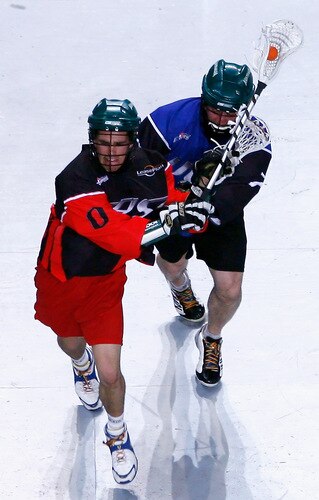 MELBOURNE, AUSTRALIA - OCTOBER 23:  Jacob Egan playing for East shoots for goal during the National Lacrosse League All Star Series at Hisense Arena on October 23, 2009 in Melbourne, Australia.  <br /><br /><span class="help">(Photo by Quinn Rooney/Getty Images)</span>