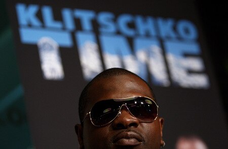 BERN, SWITZERLAND - OCTOBER 23:  Kevin Johnson attends a press conference at the Post Finance Arena on October 23, 2009 in Bern, Switzerland. The writing in the back reads 'Klitschko Time'. The WBC Heavyweight Championship fight between Vitali Klitschko of Ukraine and Kevin Johnson of the United States will take place at the Finance Arena on December 12, 2009 in Bern, Switzerland.  <br /><br /><span class="help">(Photo by Miguel Villagran/Bongarts/Getty Images)</span>