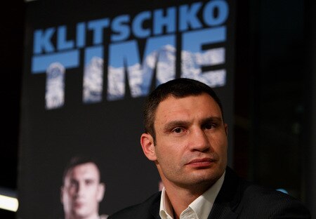 BERN, SWITZERLAND - OCTOBER 23:  Vitali Klitschko looks on during a press conference at the Post Finance Arena on October 23, 2009 in Bern, Switzerland. The WBC Heavyweight Championship fight between Vitali Klitschko of Ukraine and Kevin Johnson of the United States will take place at the Finance Arena on December 12, 2009 in Bern, Switzerland.  <br /><br /><span class="help">(Photo by Miguel Villagran/Bongarts/Getty Images)</span>
