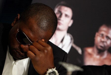 BERN, SWITZERLAND - OCTOBER 23:  Kevin Johnson attends a press conference at the Post Finance Arena on October 23, 2009 in Bern, Switzerland.The WBC Heavyweight Championship fight between Vitali Klitschko of Ukraine and Kevin Johnson of the United States will take place at the Finance Arena on December 12, 2009 in Bern, Switzerland.  <br /><br /><span class="help">(Photo by Miguel Villagran/Bongarts/Getty Images)</span>