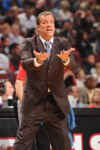 CHICAGO - OCTOBER 23:  Head Coach Flip Saunders of the Washington Wizards yells out after a foul call during the NBA preseason game against the Chicago Bulls on October 23, 2009 at the United Center in Chicago, Illinois. <br /><br /><span class="help">(Photo by Randy Belice/NBAE via Getty Images)</span>