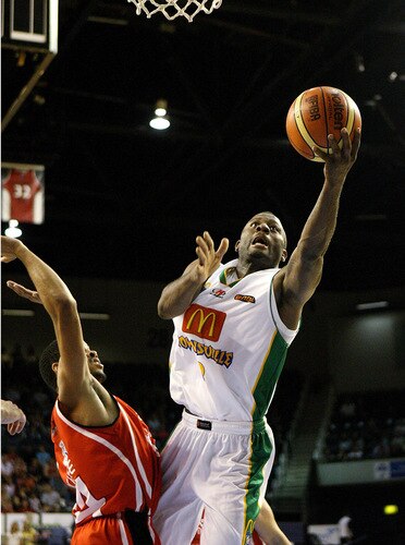 WOLLONGONG, AUSTRALIA - OCTOBER 24:  Corey Williams of Townsville drives to the basket during the round five NBL match between the Wollongong Hawks and the Townsville Crocodiles at Wollongong Entertainment Centre on October 24, 2009 in Wollongong, Australia.  <br /><br /><span class="help">(Photo by Mark Nolan/Getty Images)</span>