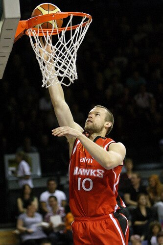 WOLLONGONG, AUSTRALIA - OCTOBER 24: Larry Davidson of the Hawks drives to the basket during the round five NBL match between the Wollongong Hawks and the Townsville Crocodiles at Wollongong Entertainment Centre on October 24, 2009 in Wollongong, Australia.  <br /><br /><span class="help">(Photo by Mark Nolan/Getty Images)</span>