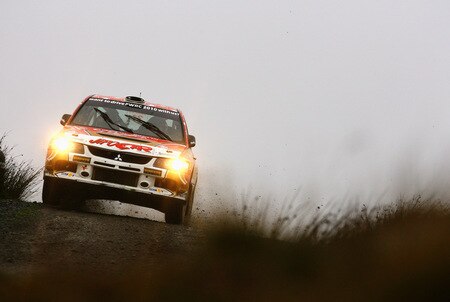 SENNYBRIDGE, WALES - OCTOBER 24:  Martin Prokop of Czech Republic drives the Mitsubishi Lancer Evolution IX during stage nine of the Wales Rally GB at Halfway on October 24, 2009 in Sennybridge, Wales.  <br /><br /><span class="help">(Photo by Paul Gilham/Getty Images)</span>