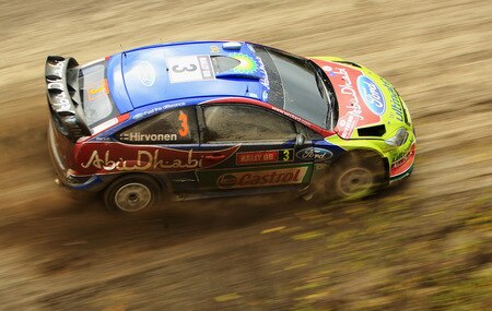 RESOLVEN, WALES - OCTOBER 24:  Mikko Hirvonen of Finland and BP Ford Abu Dhabi World Rally Team in action during stage 10 of the Wales Rally GB 2009 at Rhondda on October 24, 2009 in Resolven, Wales.  <br /><br /><span class="help">(Photo by Bryn Lennon/Getty Images)</span>