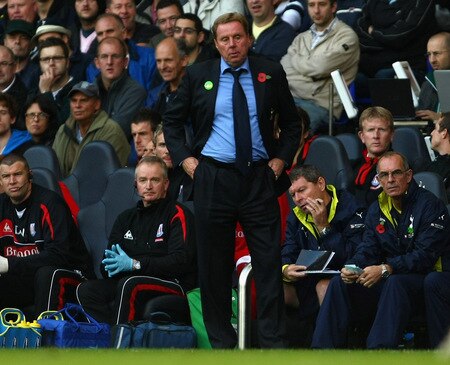 LONDON, ENGLAND - OCTOBER 24:  Harry Redknapp of Tottenham Hotspur looks on during the Barclays Premier League match between Tottenham Hotspur and Stoke City at White Hart Lane on October 24, 2009 in London, England.  <br /><br /><span class="help">(Photo by Clive Rose/Getty Images)</span>