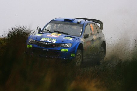 SENNYBRIDGE, WALES - OCTOBER 24:  Mads Ostberg of Norway and Adapta AS drives the Subaru Impreza WRC 08 during stage nine of the Wales Rally GB at Halfway on October 24, 2009 in Sennybridge, Wales.  <br /><br /><span class="help">(Photo by Paul Gilham/Getty Images)</span>