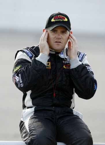 MEMPHIS, TN - OCTOBER 24:   Justin Marks, driver of the #10 Cinstruct Corps Toyota sits on the wall on the grid during qualifying for the NASCAR Nationwide series Kroger 'On Track For Cure' 250 race at the Memphis Motorsports Park on October 24, 2009 in Memphis, Tennessee.  <br /><br /><span class="help">(Photo by John Sommers II/Getty Images)</span>