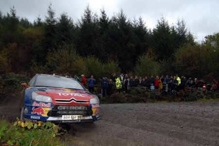 CARDIFF, WALES - OCTOBER 24: Daniel Sordo of Spain and Marc Marti of Spain compete in their Citroen C 4 Total during Leg 2 of the WRC Wales Rally GB on on October 24 2009 in Cardiff, Wales. <br /><br /><span class="help">(Photo by Massimo Bettiol/Getty Images)</span>