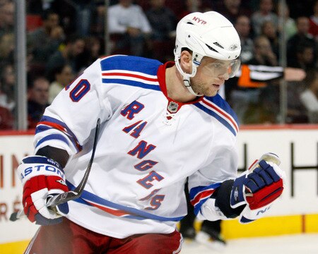MONTREAL- OCTOBER 24: Marian Gaborik #10 of the New York Rangers celebrates his second period goal during the NHL game against the Montreal Canadiens on October 24, 2009 at the Bell Centre in Montreal, Quebec, Canada. <br /><br /><span class="help">(Photo by Richard Wolowicz/Getty Images)</span>