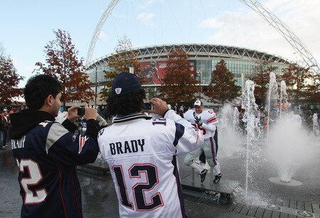 LONDON, ENGLAND - OCTOBER 25:  Fans takes photographs prior to the NFL International Series match between New England Patriots and Tampa Bay Buccaneers at Wembley Stadium on October 25, 2009 in London, England. This is the third occasion where a regular season NFL match has been played in London.  <br /><br /><span class="help">(Photo by Elsa/Getty Images)</span>