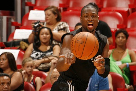 MIAMI - OCTOBER 25: Dwayne Wade #3 of the Miami Heat participates in the 2009 Miami Heat Open Practice on October 25, 2009 at the America Airlines Arena in Miami, Florida. <br /><br /><span class="help">(Photo by Issac Baldizon/NBAE via Getty Images)</span>
