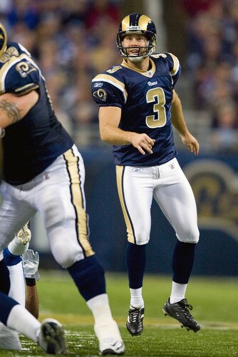 ST. LOUIS, MO - OCTOBER 25: Josh Brown #3 of the St. Louis Rams watches his field goal kick clear the uprights against the Indianapolis Colts at the Edward Jones Dome on October 25, 2009 in St. Louis, Missouri.  <br /><br /><span class="help">(Photo by Dilip Vishwanat/Getty Images)</span>