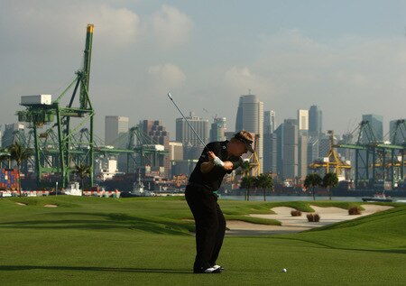 SINGAPORE - OCTOBER 27:  Ross McGowan of England in action during the practice round of the Barclays Singapore Open at Sentosa Golf Club on October 27, 2009 in Singapore. <br /><br /><span class="help">(Photo by Ian Walton/Getty Images)</span>