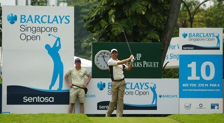 SINGAPORE - OCTOBER 27:  Padraig Harrington of Ireland in action during the practice round of the Barclays Singapore Open at Sentosa Golf Club on October 27, 2009 in Singapore, Singapore.  <br /><br /><span class="help">(Photo by Ian Walton/Getty Images)</span>