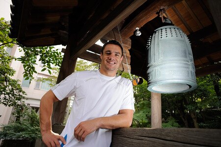 TOKYO - OCTOBER 28:  Dan Carter poses in the Japanese garden at the team hotel prior to a New Zealand All Blacks training session at Chiba on October 28, 2009 in Funabashi, Japan.  <br /><br /><span class="help">(Photo by Ross Land/Getty Images)</span>