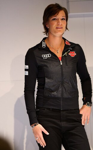 HERZOGENAURACH, GERMANY - OCTOBER 28:  Ski alpine athlete Maria Riesch looks on during a press conference at the German athlete Winter kit preview at the adidas Brand Center on October 28, 2009 in Herzogenaurach, Germany.  <br /><br /><span class="help">(Photo by Alexander Hassenstein/Bongarts/Getty Images)</span>