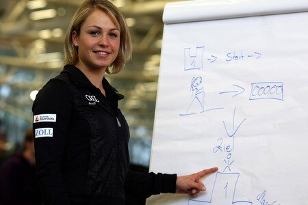 HERZOGENAURACH, GERMANY - OCTOBER 28:  Biathlon athlete Magdalena Neuner attends a press conference at the German athlete Winter kit preview at the adidas Brand Center on October 28, 2009 in Herzogenaurach, Germany.  <br /><br /><span class="help">(Photo by Alexander Hassenstein/Bongarts/Getty Images)</span>