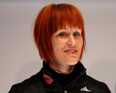 HERZOGENAURACH, GERMANY - OCTOBER 28:  Biathlon athlete Kati Wilhelm looks on during a press conference at the German athlete Winter kit preview at the adidas Brand Center on October 28, 2009 in Herzogenaurach, Germany.  <br /><br /><span class="help">(Photo by Alexander Hassenstein/Bongarts/Getty Images)</span>