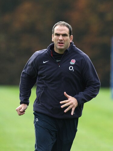 BAGSHOT, ENGLAND - OCTOBER 28:  Martin Johnson, the England manager looks on during the England training session held at Pennyhill Park on October 28, 2009 in Bagshot, England.  <br /><br /><span class="help">(Photo by David Rogers/Getty Images)</span>