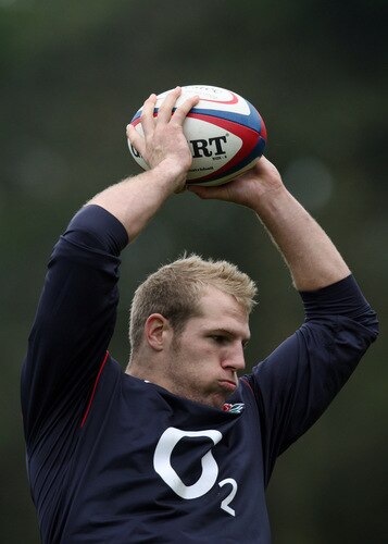 BAGSHOT, ENGLAND - OCTOBER 28:  James Haskell catches the ball during the England training session held at Pennyhill Park on October 28, 2009 in Bagshot, England.  <br /><br /><span class="help">(Photo by David Rogers/Getty Images)</span>