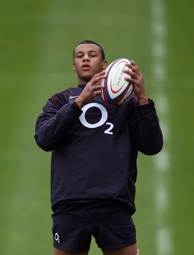BAGSHOT, ENGLAND - OCTOBER 28:  Courtney Lawes catches the ball during the England training session held at Pennyhill Park on October 28, 2009 in Bagshot, England.  <br /><br /><span class="help">(Photo by David Rogers/Getty Images)</span>