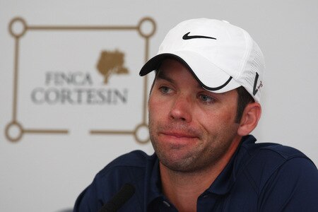 CASARES, SPAIN - OCTOBER 28:  Paul Casey of England listens to questions at a press conference following the Pro-Am round prior to the Volvo World Match Play Championship at Finca Cortesin on October 28, 2009 in Casares, Spain.  <br /><br /><span class="help">(Photo by Richard Heathcote/Getty Images)</span>