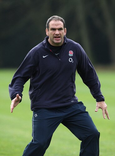 BAGSHOT, ENGLAND - OCTOBER 28:  Martin Johnson, the England manager looks on during the England training session held at Pennyhill Park on October 28, 2009 in Bagshot, England.  <br /><br /><span class="help">(Photo by David Rogers/Getty Images)</span>