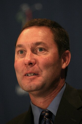 NEW YORK - OCTOBER 28:  Michael Whan is announced as the new commissioner of the LPGA during a press conference at Madison Square Garden on October 28, 2009 in New York City.  <br /><br /><span class="help">(Photo by Chris Trotman/Getty Images)</span>