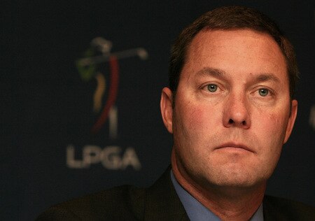 NEW YORK - OCTOBER 28:  Michael Whan is announced as the new commissioner of the LPGA during a press conference at Madison Square Garden on October 28, 2009 in New York City.  <br /><br /><span class="help">(Photo by Chris Trotman/Getty Images)</span>