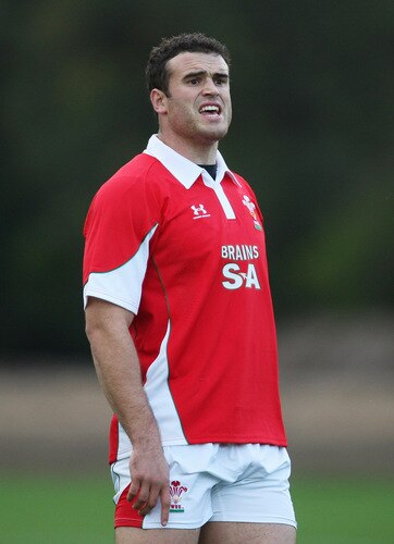 CARDIFF, WALES - OCTOBER 28:  Jamie Roberts looks on during Wales training at the Vale Resort on October 28 ,2009 in Cardiff, Wales.  <br /><br /><span class="help">(Photo by Stu Forster/Getty Images)</span>