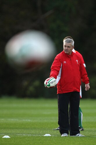 CARDIFF, WALES - OCTOBER 28: Coach Warren Gatland looks on during Wales training at the Vale Resort on October 28 ,2009 in Cardiff, Wales.  <br /><br /><span class="help">(Photo by Stu Forster/Getty Images)</span>
