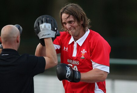 CARDIFF, WALES - OCTOBER 28:  Captain Ryan Jones in action during Wales training at the Vale Resort on October 28 ,2009 in Cardiff, Wales.  <br /><br /><span class="help">(Photo by Stu Forster/Getty Images)</span>