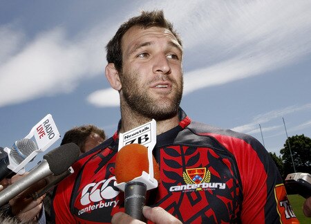 CHRISTCHURCH, NEW ZEALAND - NOVEMBER 05: George Whitelock of Canterbury talks to the media after a Canterbury Air New Zealand Cup training session at Rugby Park on November 5, 2009 in Christchurch, New Zealand.  <br /><br /><span class="help">(Photo by Martin Hunter/Getty Images)</span>