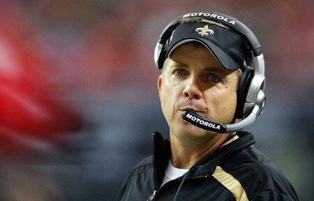 ATLANTA - DECEMBER 13:  Head coach Sean Payton of the New Orleans Saints looks on from the sidelines against the Atlanta Falcons at Georgia Dome on December 13, 2009 in Atlanta, Georgia.  The Saints won 26-23. <br /><br /><span class="help">(Photo by Kevin C. Cox/Getty Images)</span>