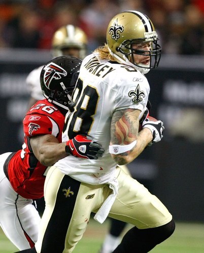 ATLANTA - DECEMBER 13:  (FILE PHOTO) Jeremy Shockey #88 of the New Orleans Saints against the Atlanta Falcons at Georgia Dome on December 13, 2009 in Atlanta, Georgia.  Shockey and the Saints will take on the Indianapolis Colts in Super Bowl XLIV on February 7, 2010 in Miami Gardens, Florida.  <br /><br /><span class="help">(Photo by Kevin C. Cox/Getty Images)</span>