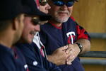 CHICAGO - JULY 06: Manager Ron Gardenhire #35 of the Minnesota Twins smiles at his team in the dugout during a game against the Chicago White Sox on July 6, 2007 at U.S. Cellular Field in Chicago, Illinois. The Twins defeated the White Sox 20-14. (Photo by Jonathan Daniel/Getty Images)