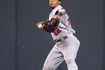 KANSAS CITY, MO - MAY 28:  Carlos Gomez #22 of the Minnesota Twins fields the ball against the Kansas City Royals on May 28, 2008 at Kauffman Stadium in Kansas City, Missouri. (Photo by G. Newman Lowrance/Getty Images)